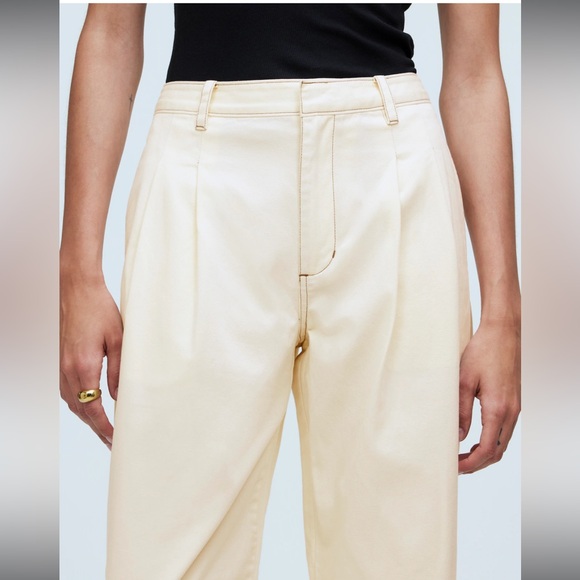 NWT Madewell Pleated Straight Pants in Antique Cream - Picture 5 of 6